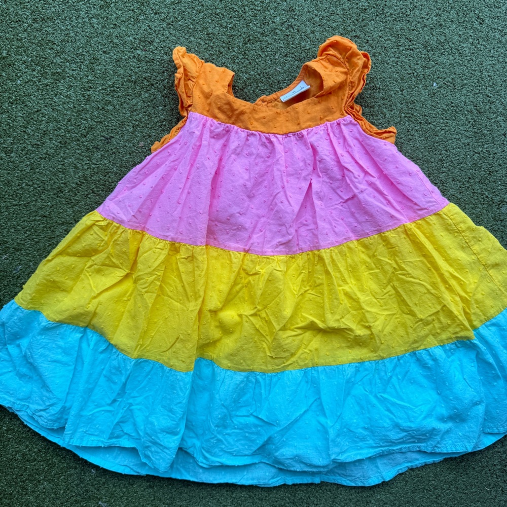 Happy Threads Multi Color Summer Swiss Dot Dress / Size 4T
